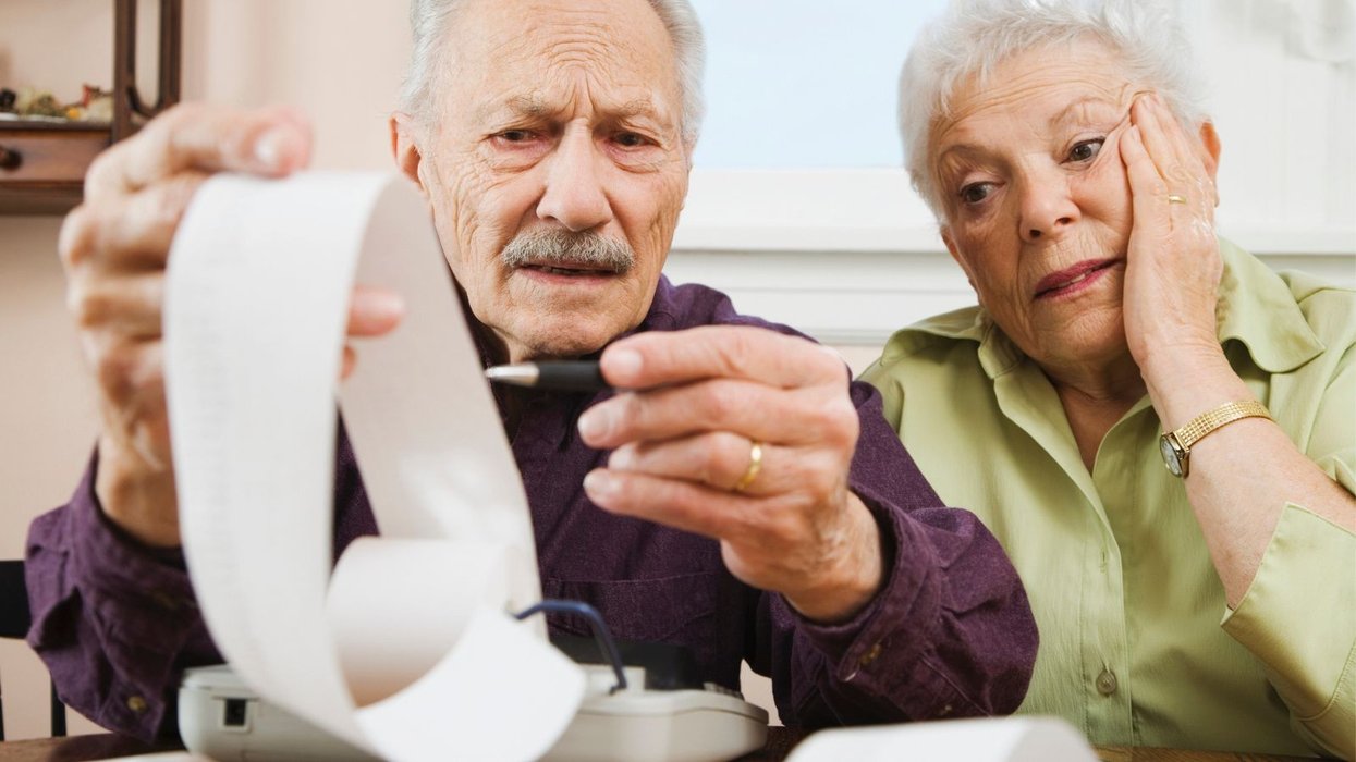 Older couple looking at finances