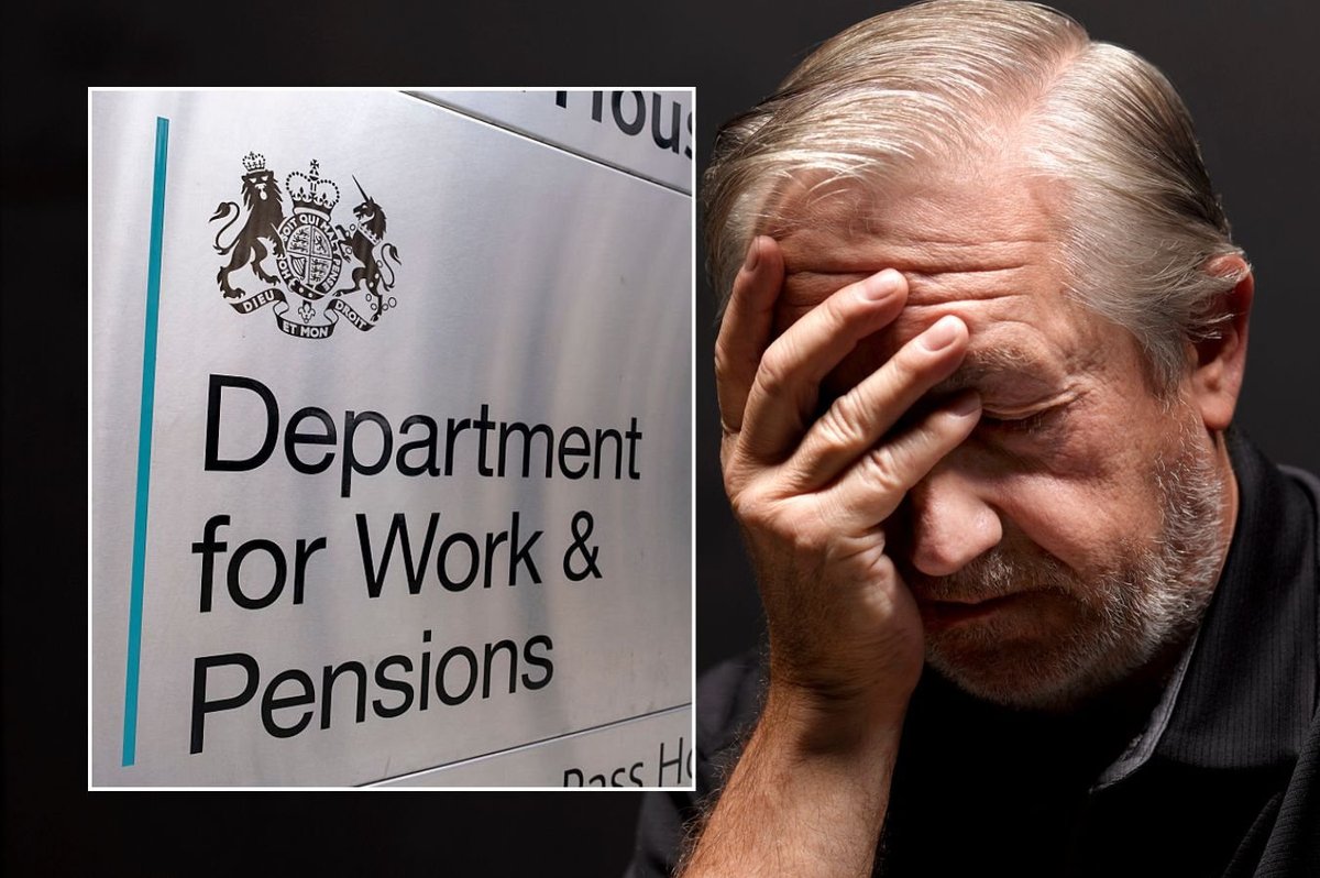 Older man and DWP sign