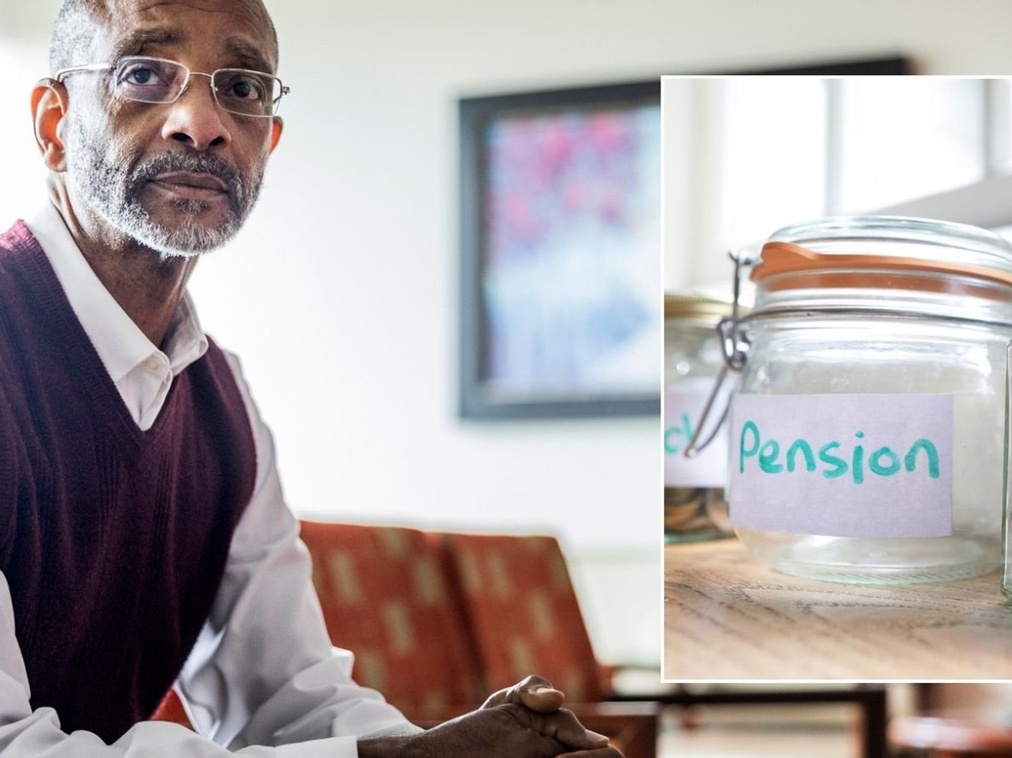 Older man and empty pension pot