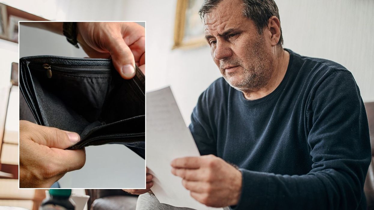 Older man and empty wallet