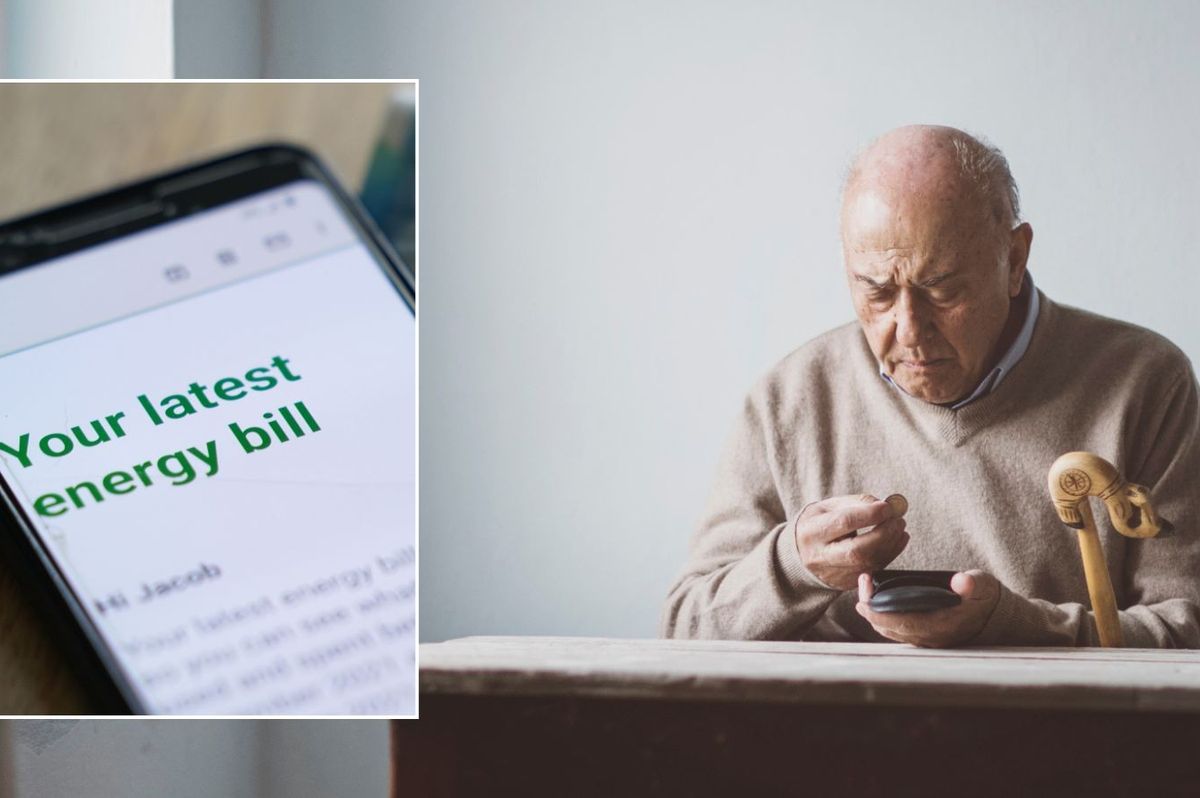 Older man and energy bill