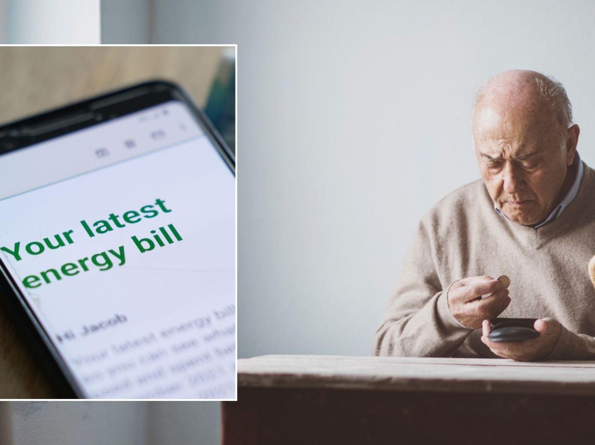 Older man and energy bill