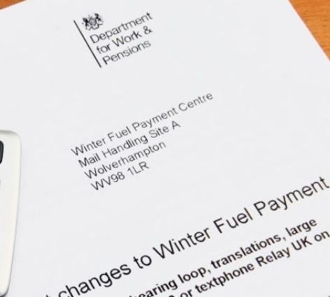 Older man and Winter Fuel payment letter