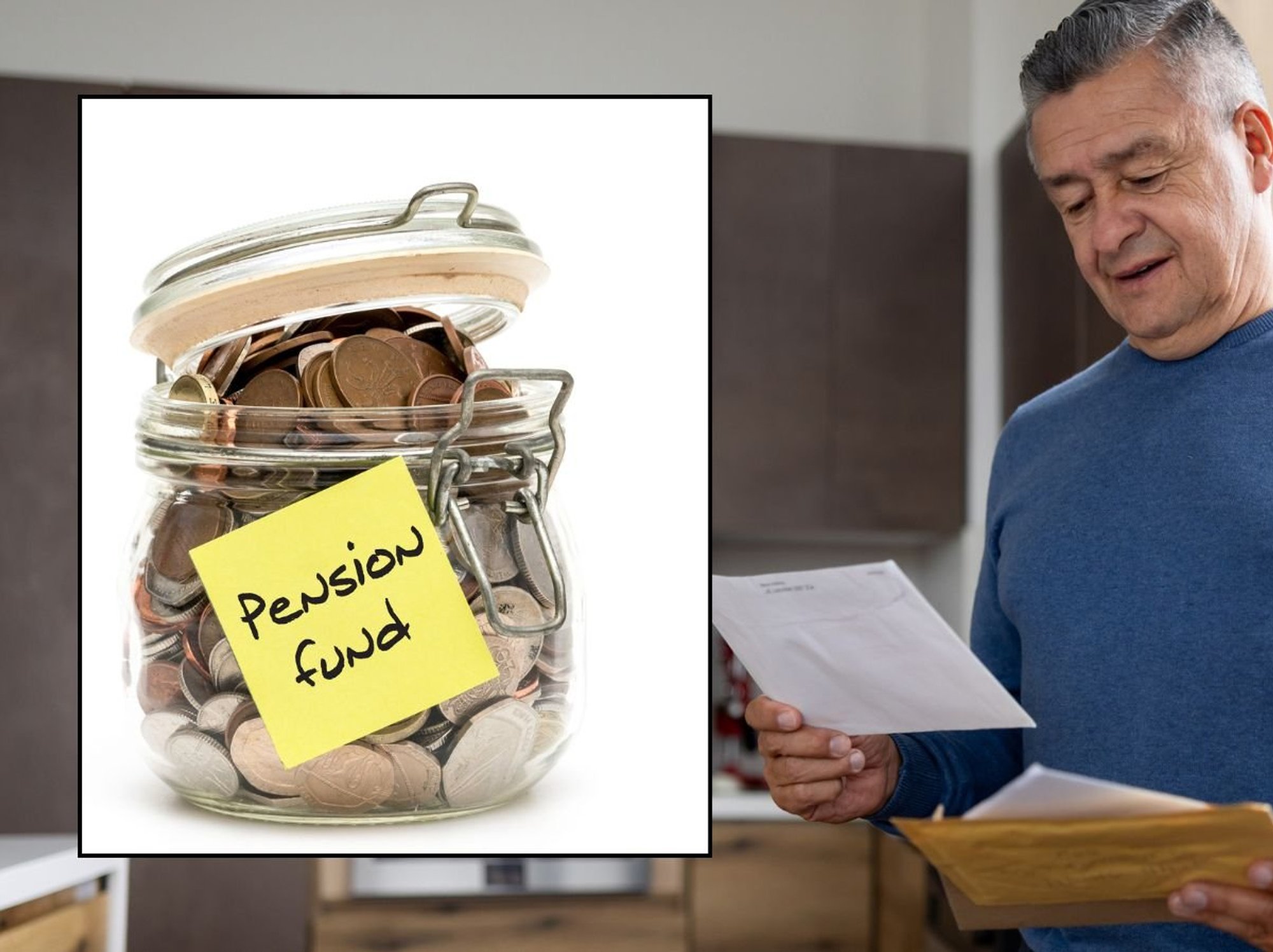 Older man looking worried and pension fund