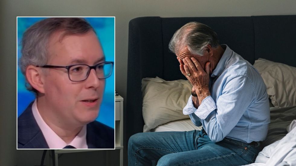 Older man looking worried and Tom Clougherty