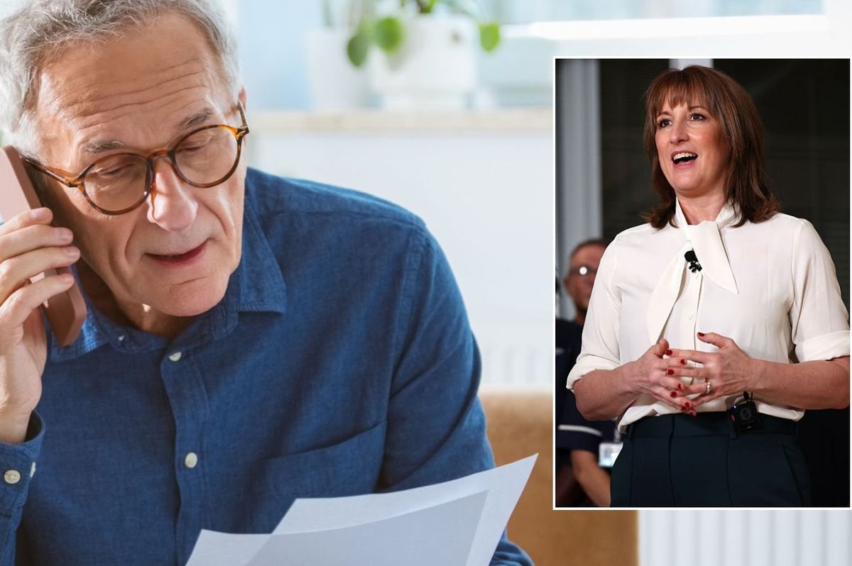 Older man on the phone and Rachel Reeves