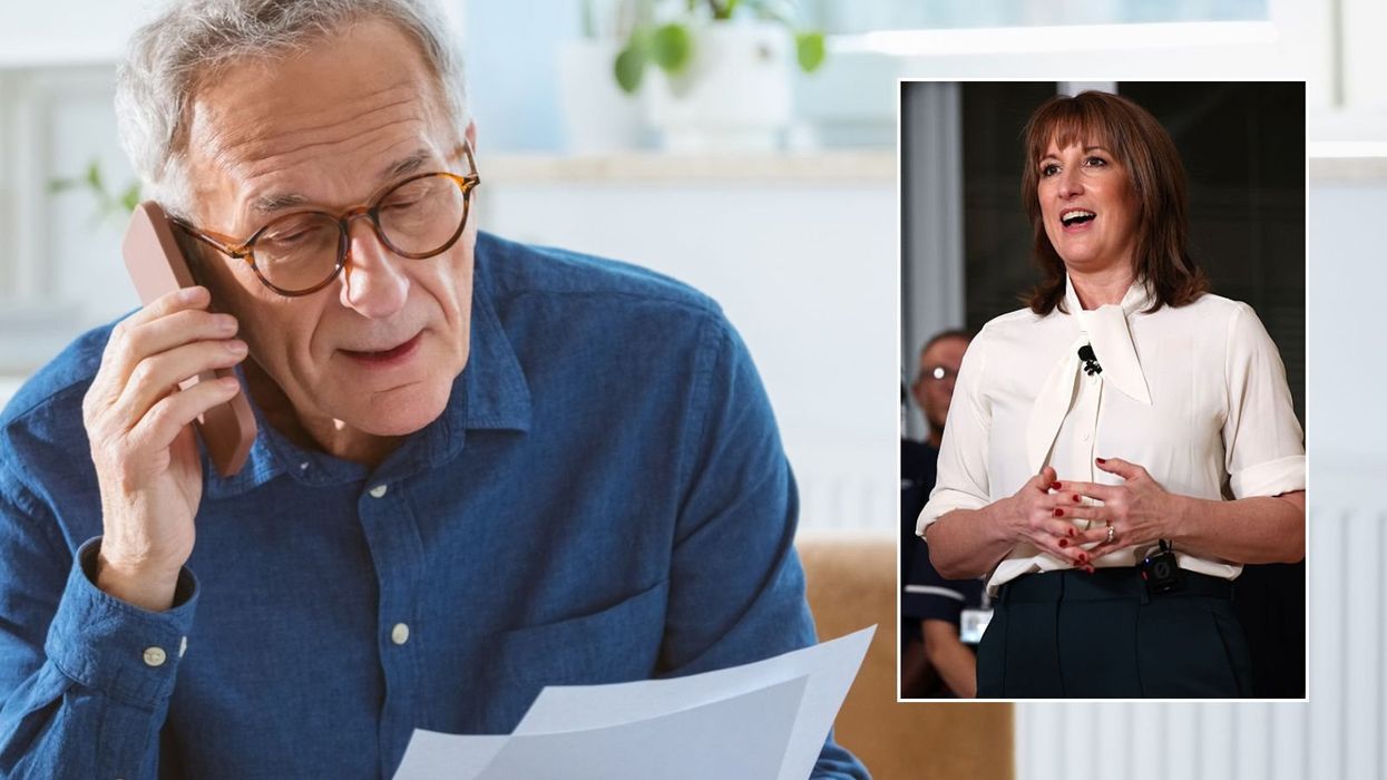 Older man on the phone and Rachel Reeves