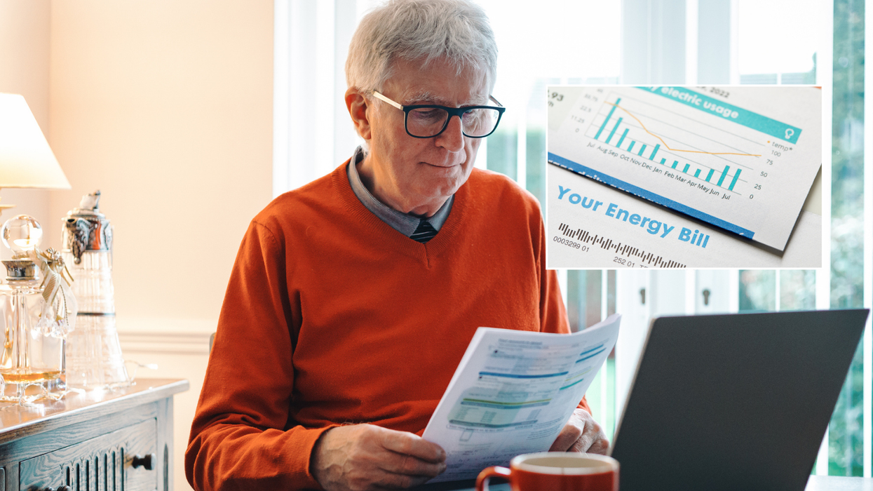 Older man reading letters