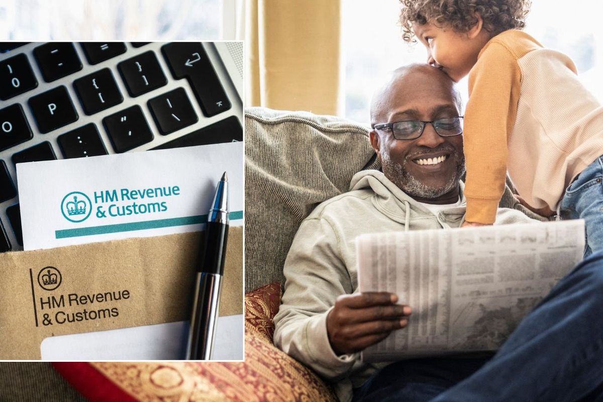 Older man with child and HMRC letter
