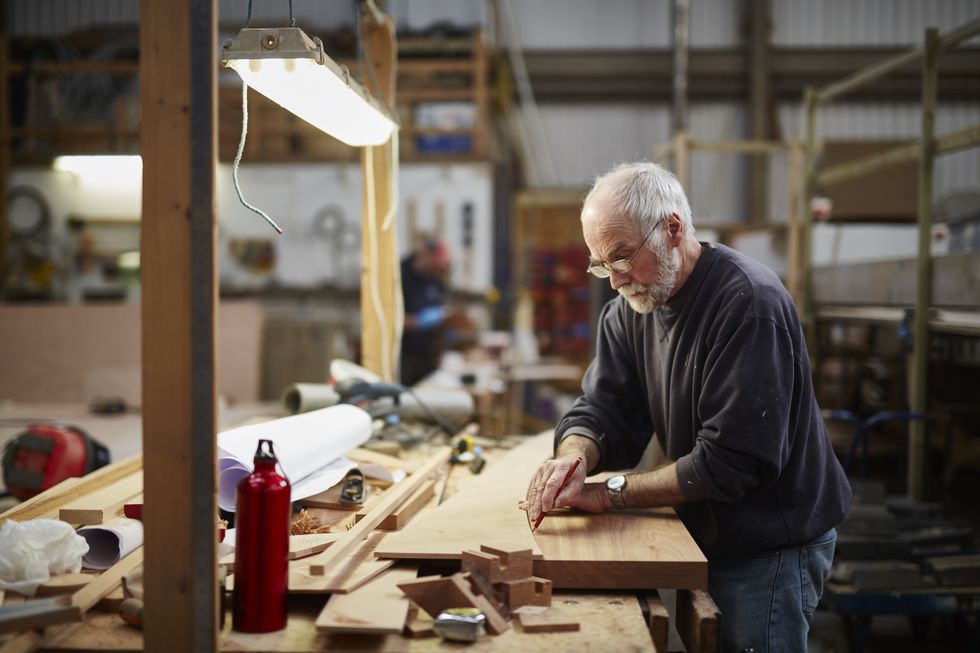 Older man working
