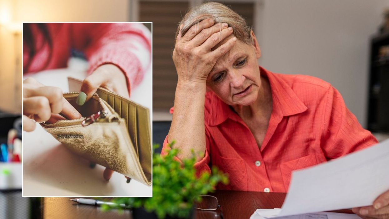 Older woman and empty wallet
