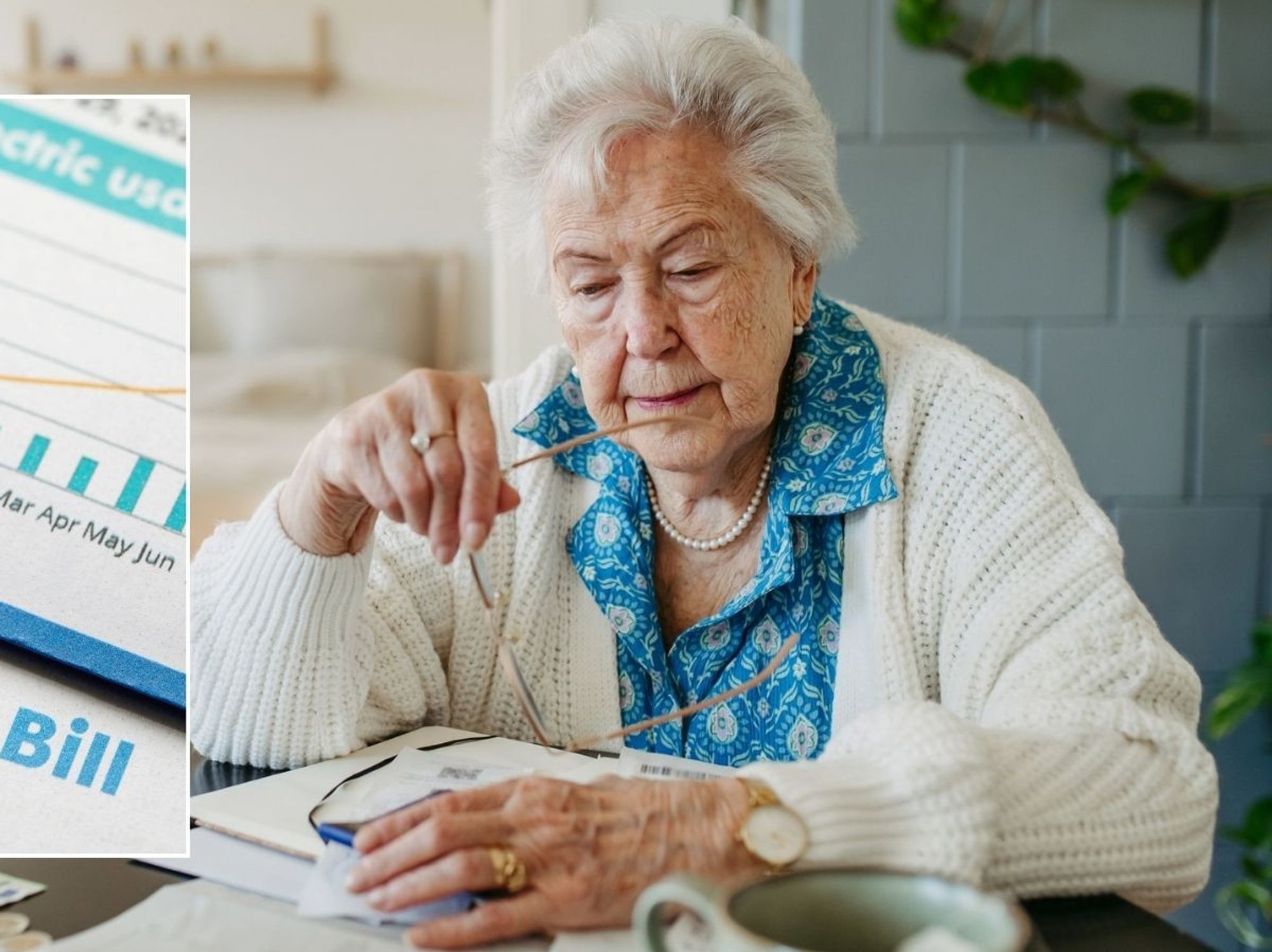 Older woman and energy bill
