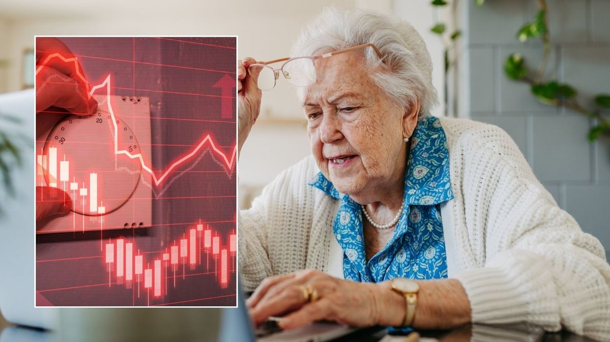 Older woman and energy bills rising
