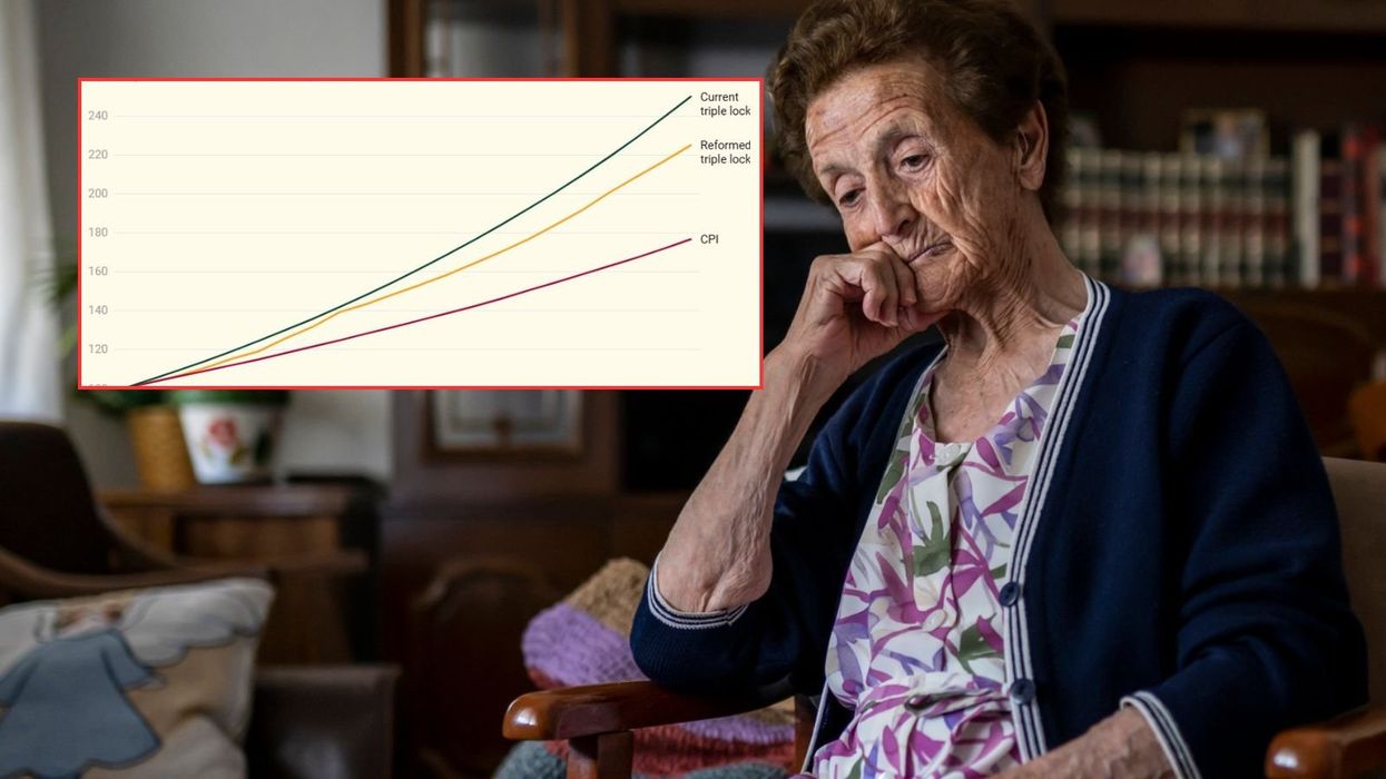 Older woman and graph