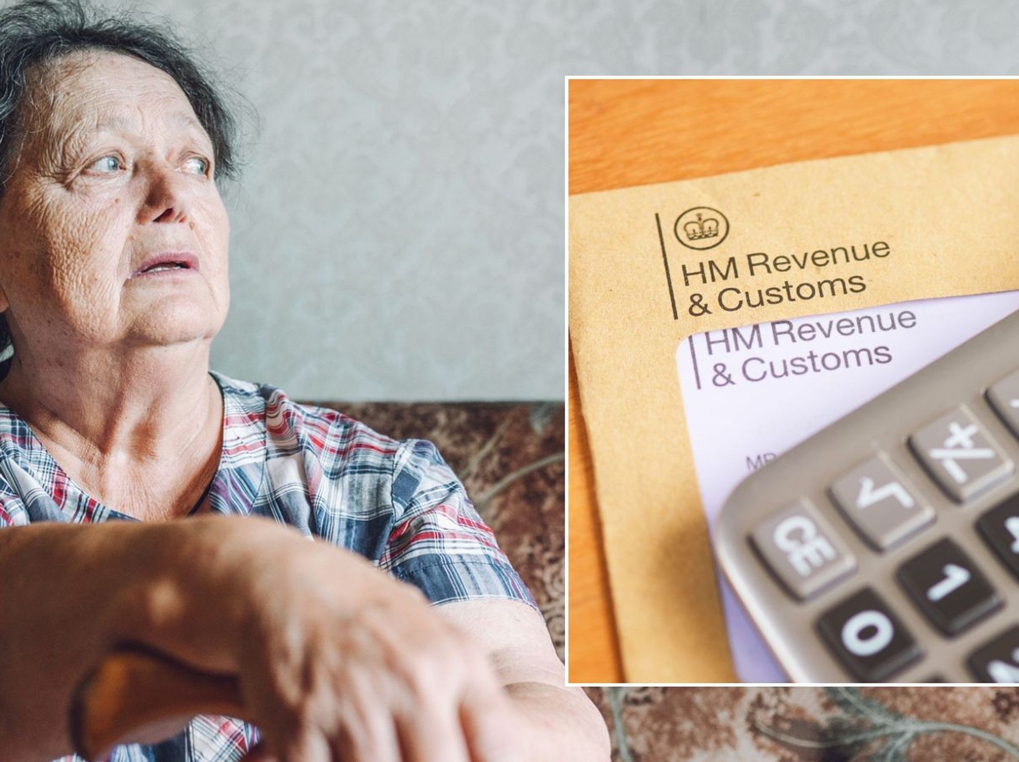 Older woman and HMRC letter