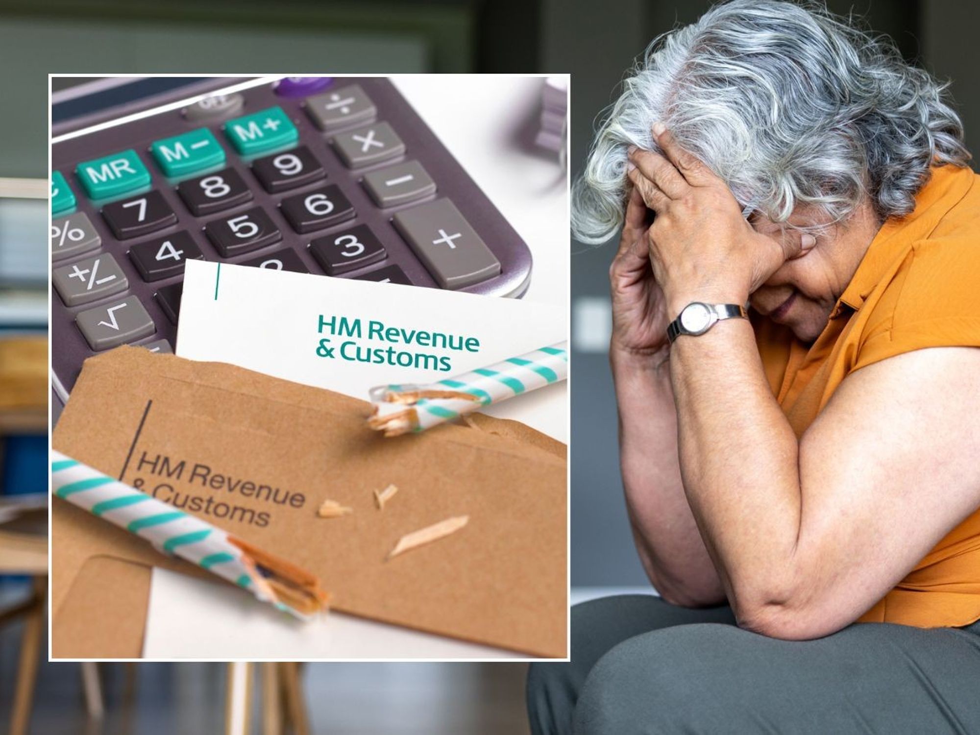 Older woman and HMRC letter
