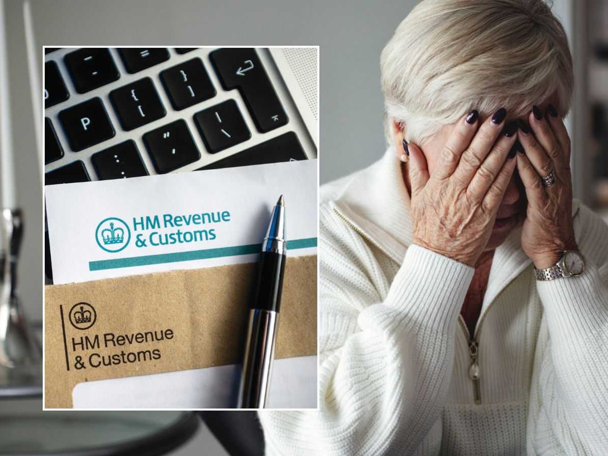 Older woman and HMRC letter