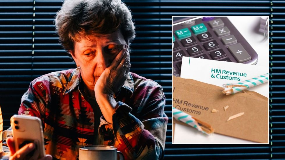 Older woman and HMRC letter