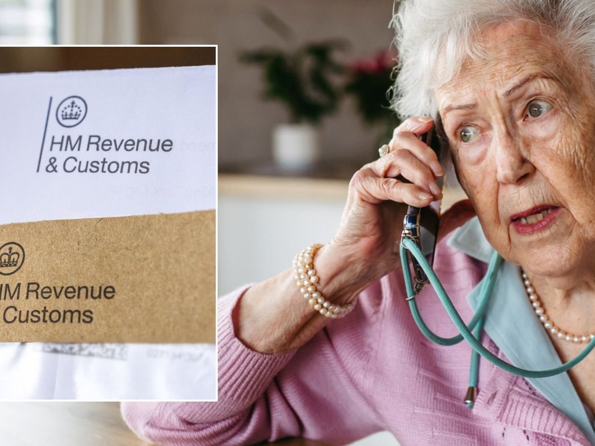 Older woman and HMRC letter