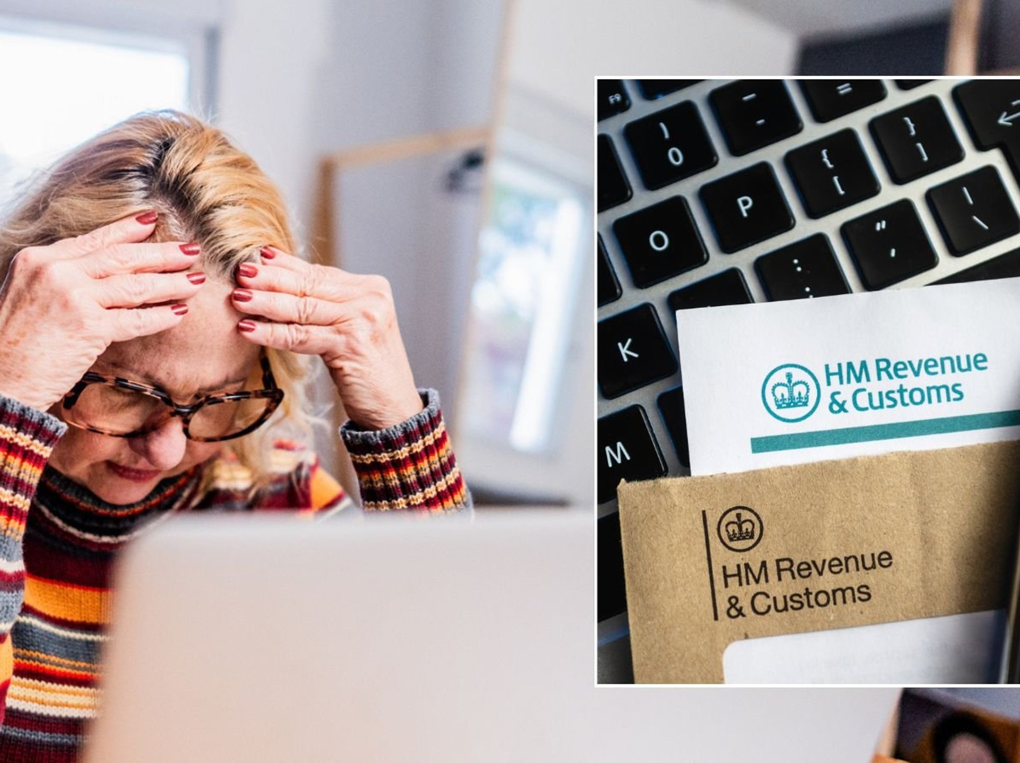 Older woman and HMRC letter