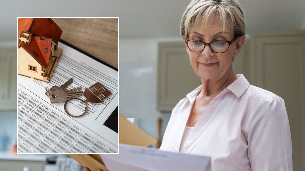 Older woman and mortgage form