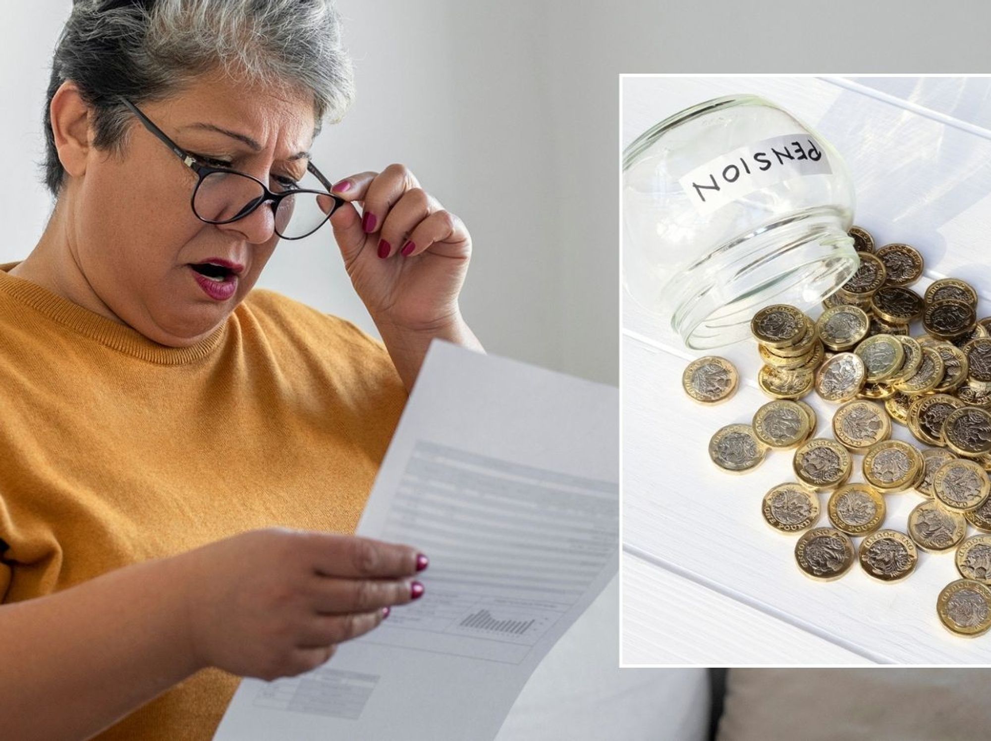 Older woman and pension pot