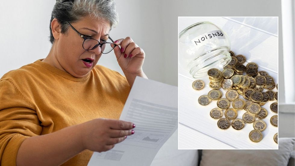 Older woman and pension pot