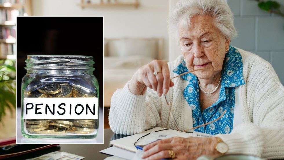 Older woman and pension pot
