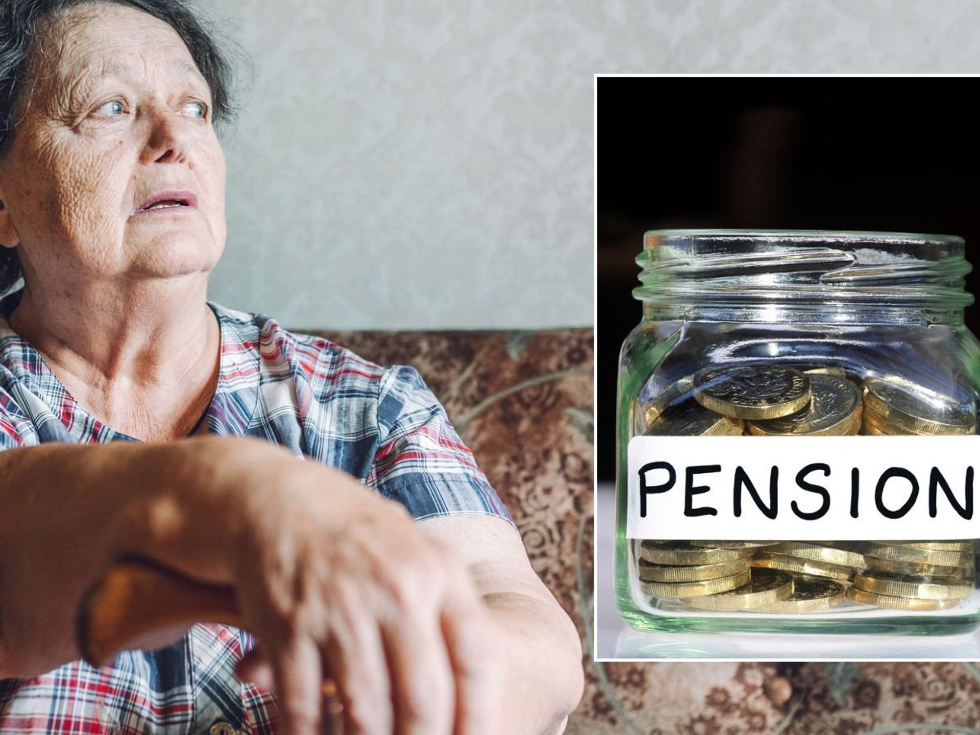 Older woman and pension pot