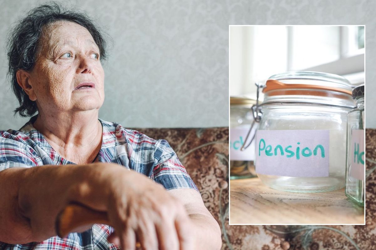 Older woman and pension pot