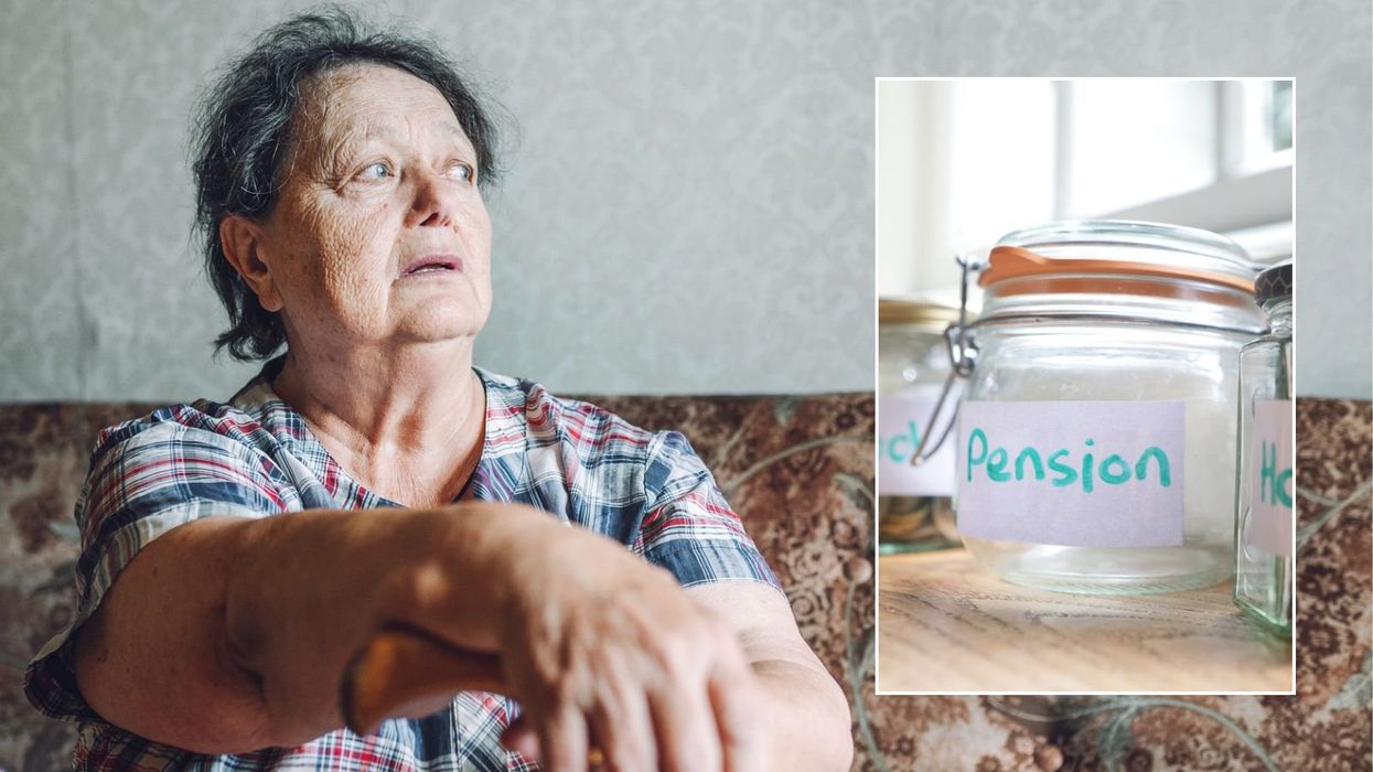 Older woman and pension pot