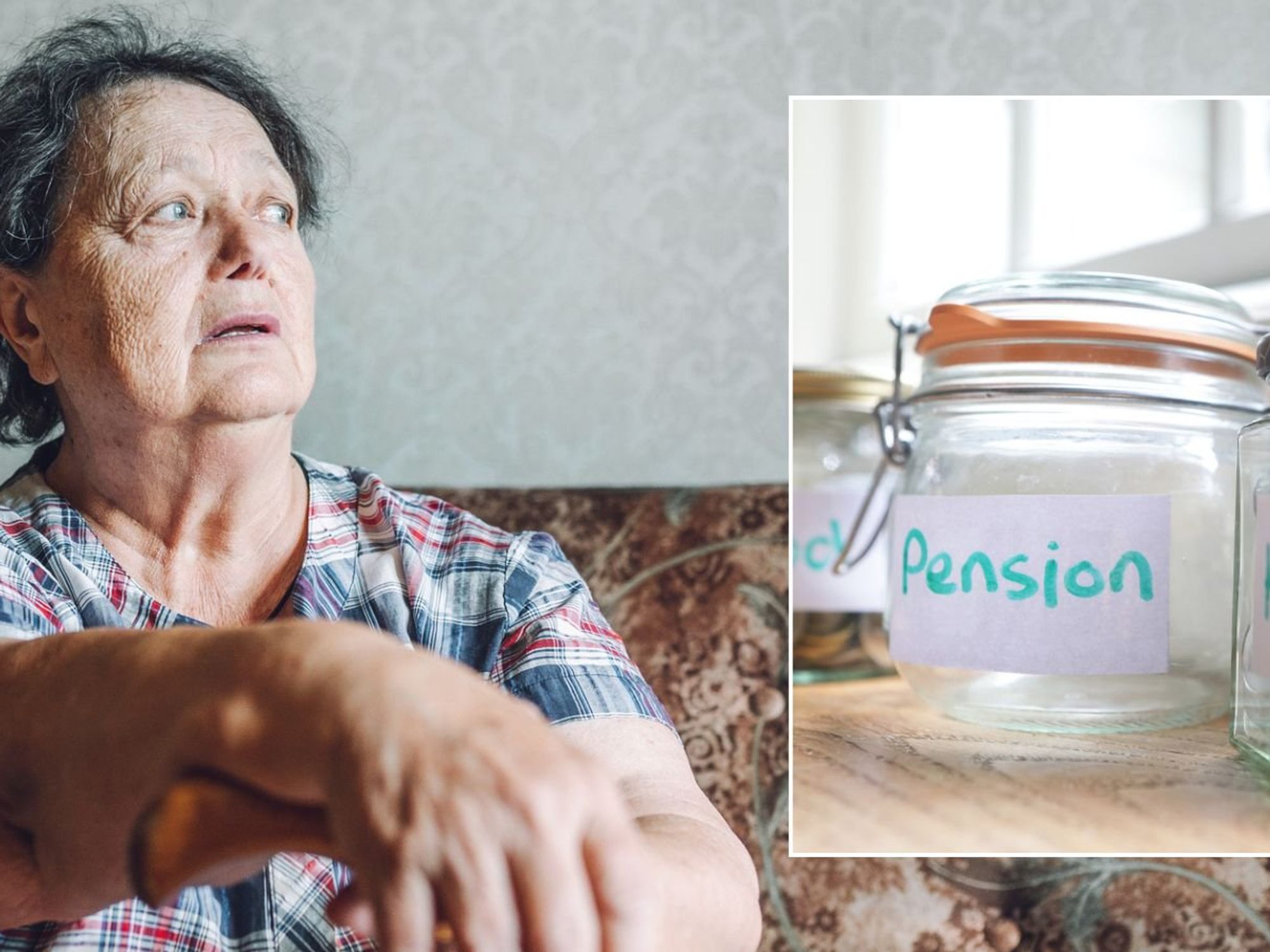 Older woman and pension pot