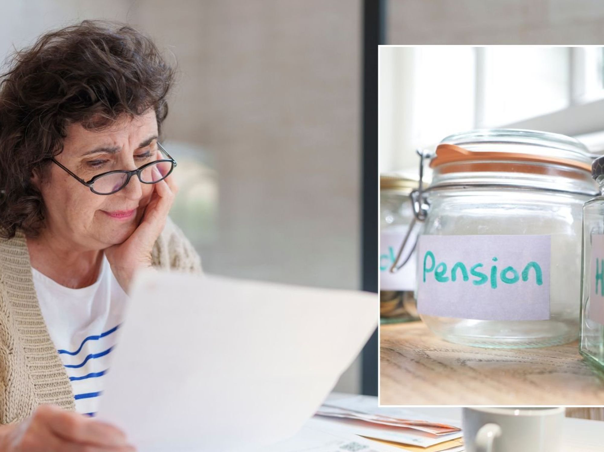 Older woman and pension pot