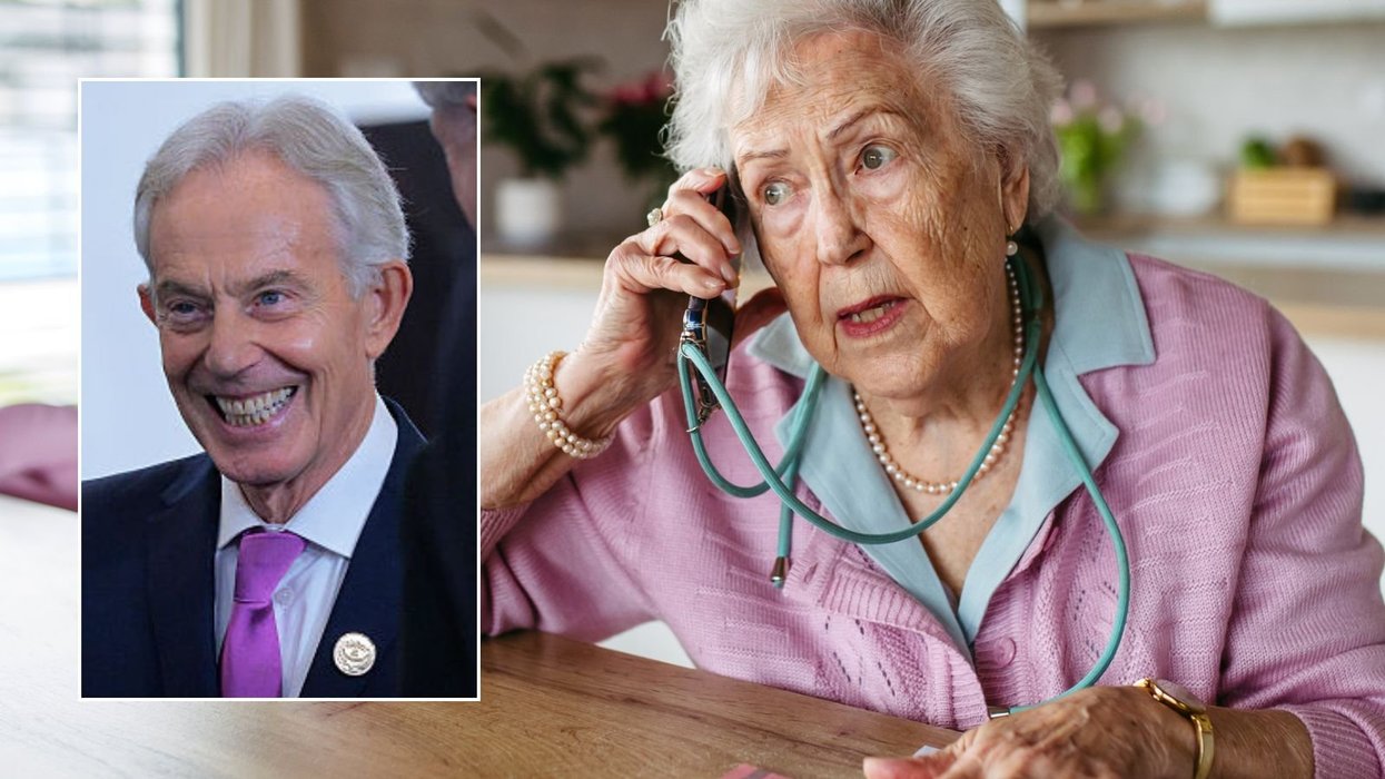 Older woman and Tony Blair