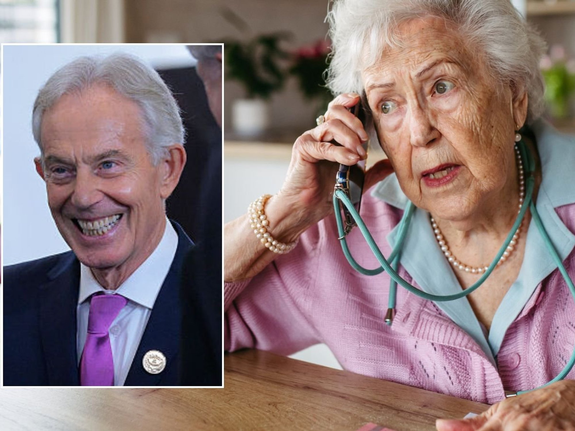 Older woman and Tony Blair