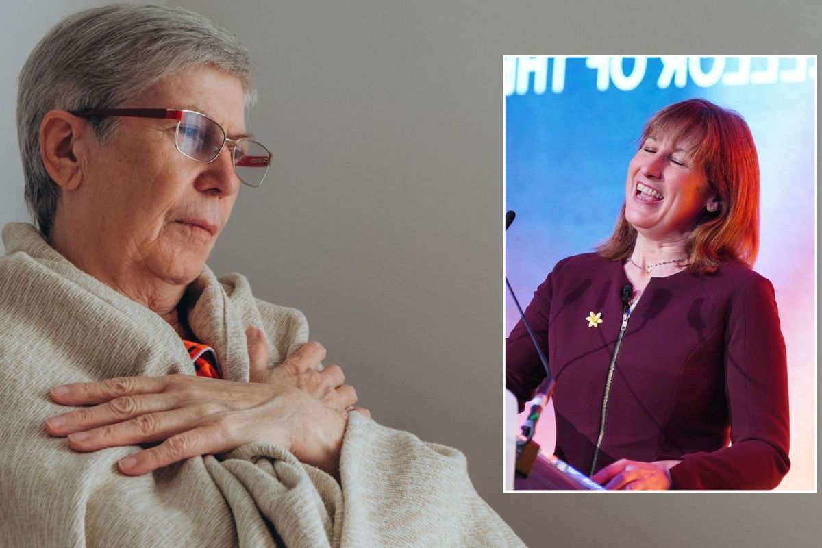 Older woman feeling cold, Rachel Reeves