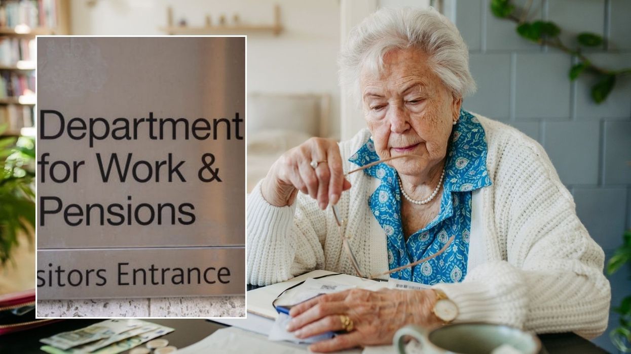 Older woman going over finances and DWP sign