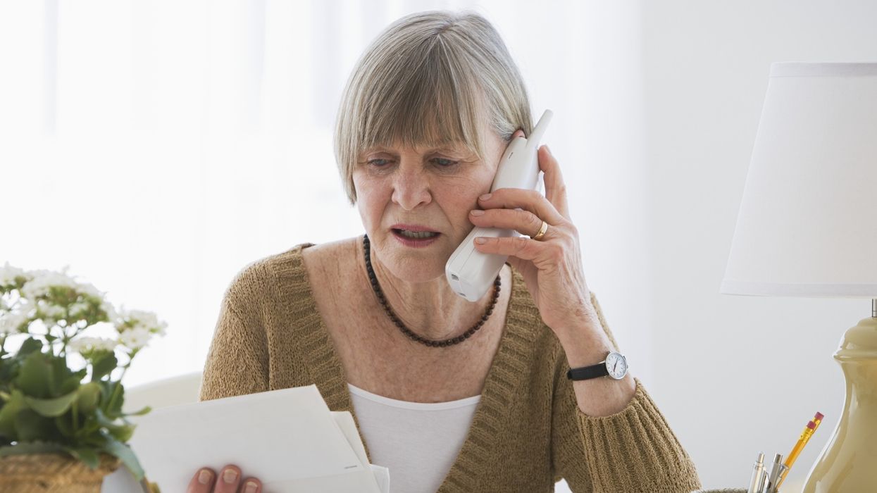 Older woman on phone