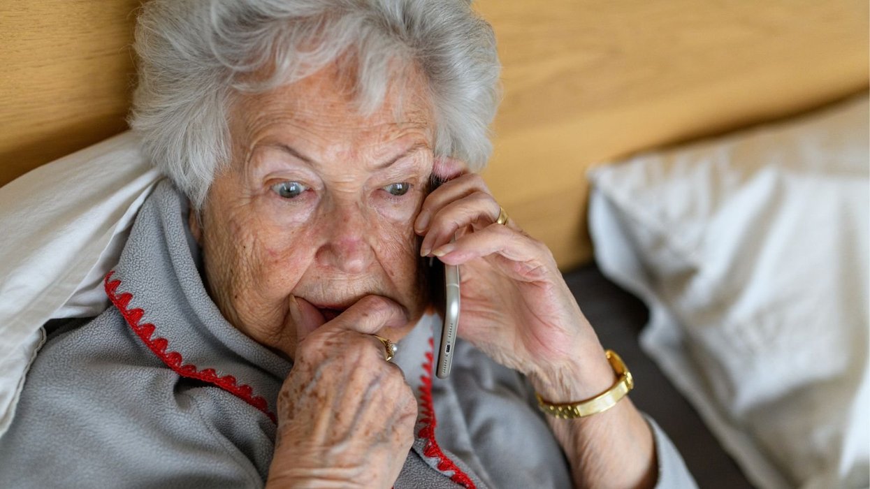 Older woman on phone