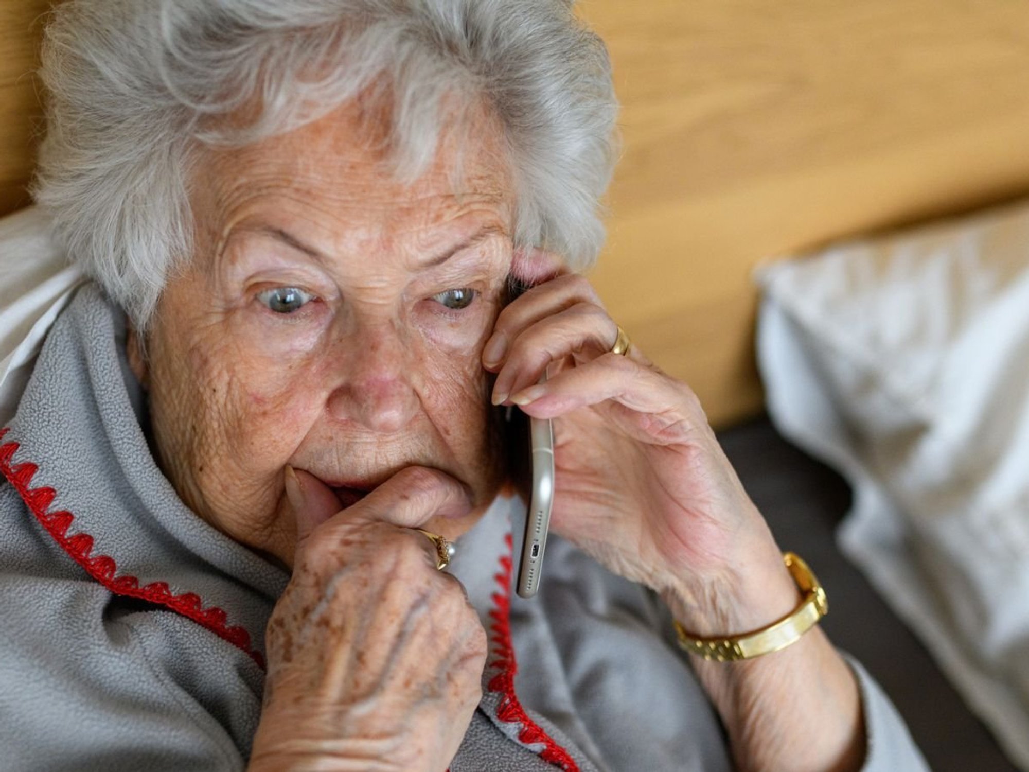 Older woman on phone