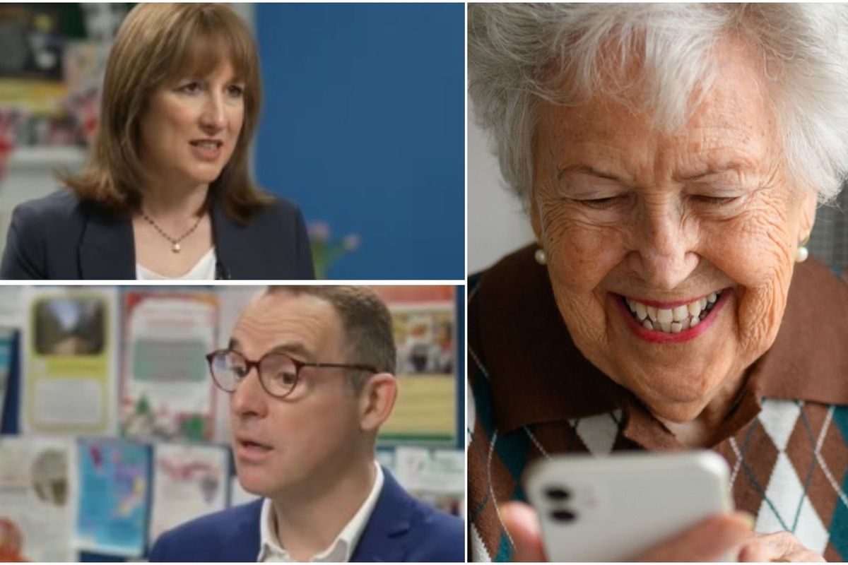 Older woman, Rachel Reeves and Martin Lewis