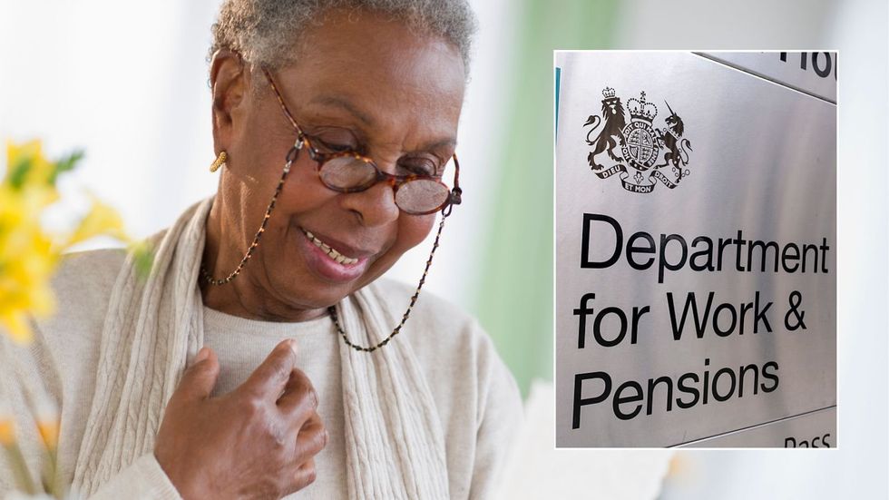 Older woman reading letter and DWP