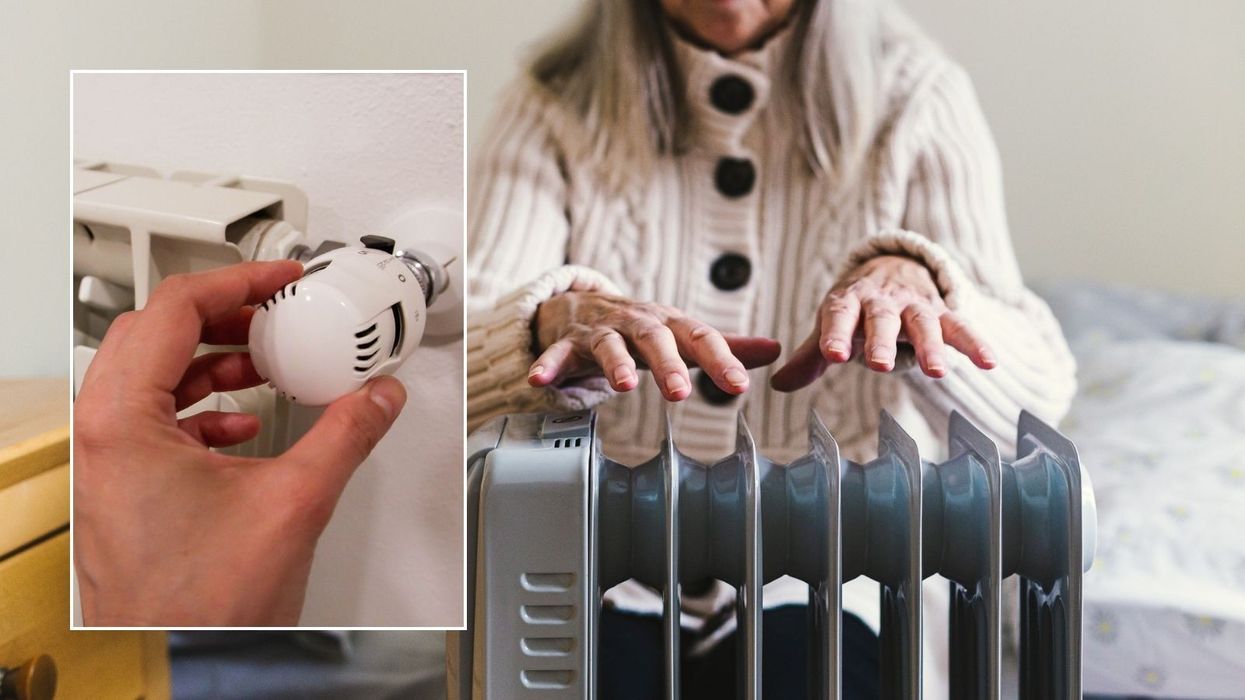 Older woman using radiator
