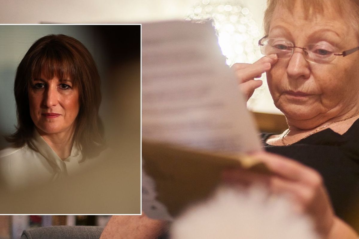 Older woman worried and Rachel Reeves