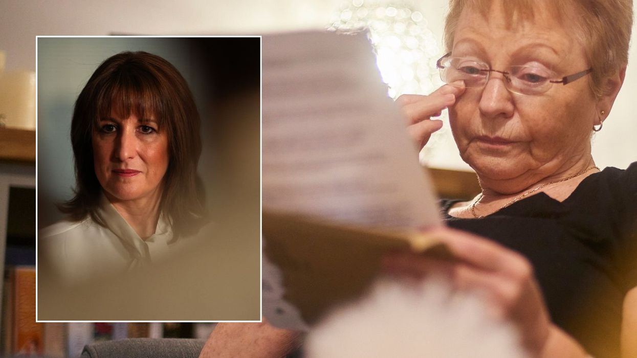 Older woman worried and Rachel Reeves