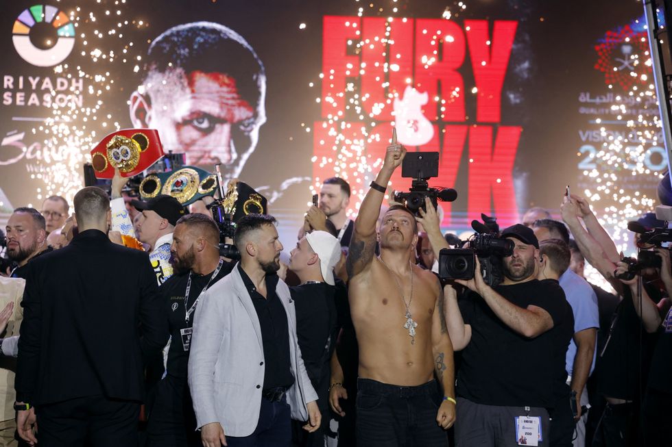 Oleksandr Usyk pictured at the weigh in ahead of the Fury vs Usyk live boxing match