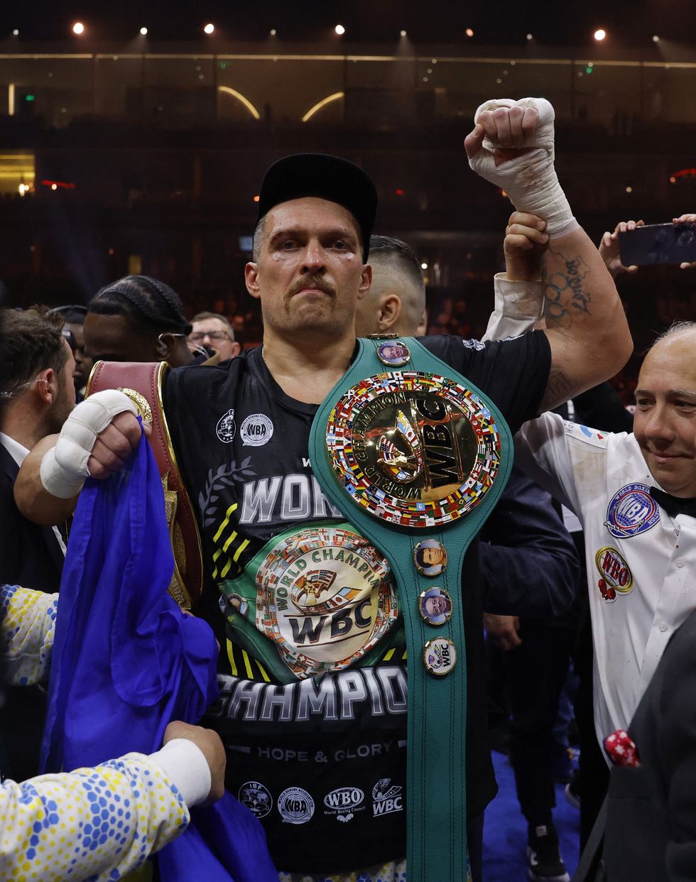 Oleksandr Usyk was visibly emotional after his win
