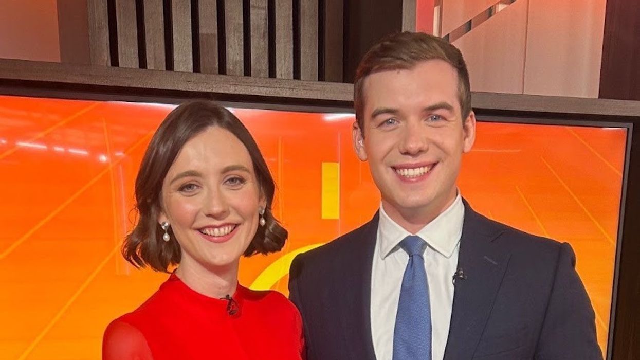 Olivia Utley and Charlie Peters in the GB News studio