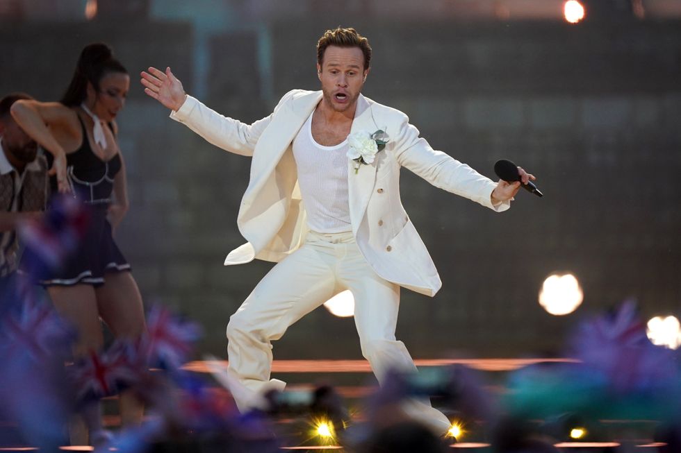 Olly Murs performing in front of crowds and the Royal Family