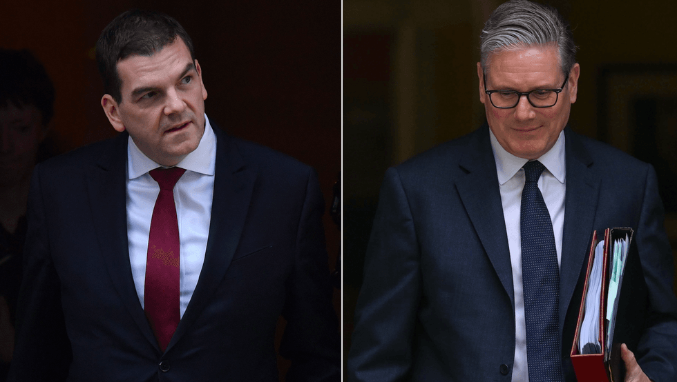 Olly Robbins (left), Keir Starmer (right)